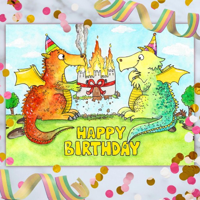 Dragons Happy birthday postcard  (Creator Uploaded)