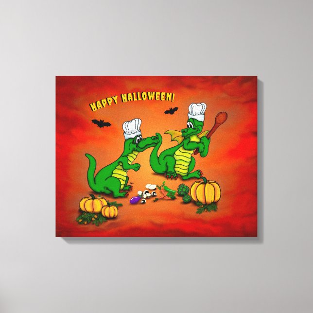 Dragons - Happy Halloween ! Today I will cook Canvas Print (Front)