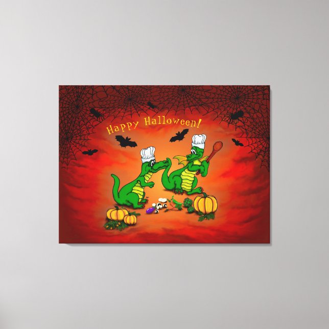 Dragons - Happy Halloween ! Today I will cook Canvas Print (Front)