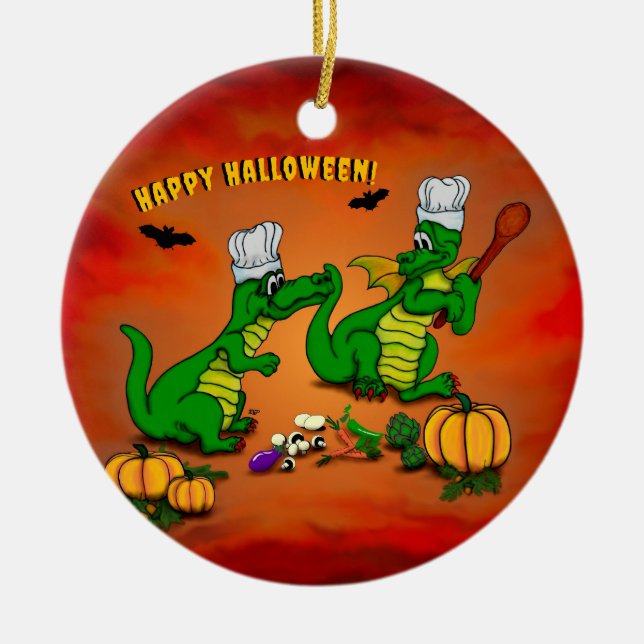 Dragons - Happy Halloween ! Today I will cook Ceramic Tree Decoration (Front)