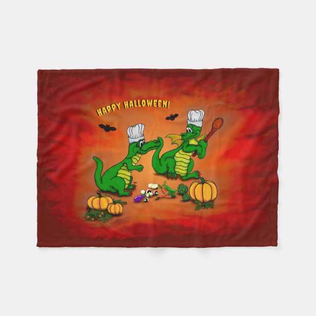 Dragons - Happy Halloween ! Today I will cook Fleece Blanket (Front (Horizontal))