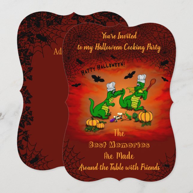 Dragons - Happy Halloween ! Today I will cook Invitation (Front/Back)