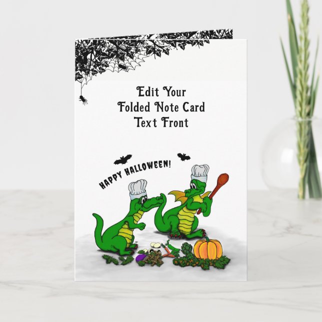 Dragons - Happy Halloween ! Today I will cook Note Card (Front)