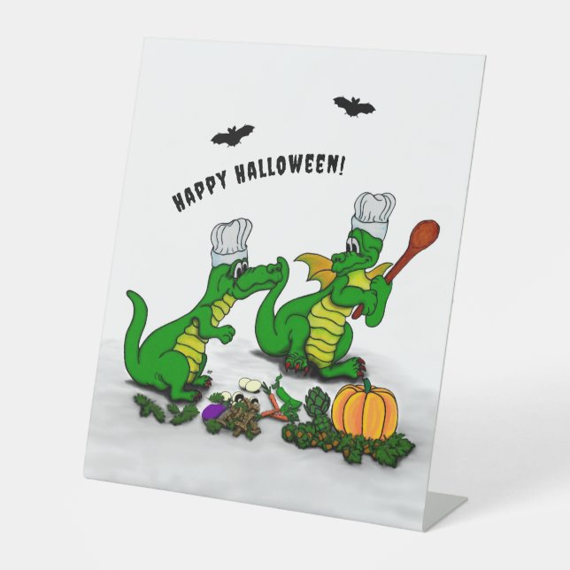 Dragons - Happy Halloween ! Today I will cook Pedestal Sign (Front)