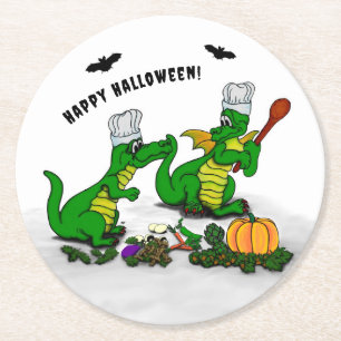 Dragons - Happy Halloween ! Today I will cook Round Paper Coaster