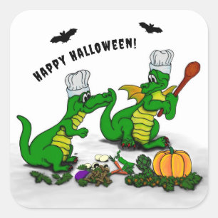 Dragons - Happy Halloween ! Today I will cook Square Sticker