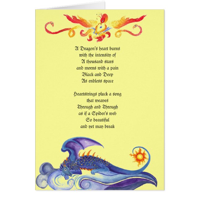 Dragon's heart poem card (Front)