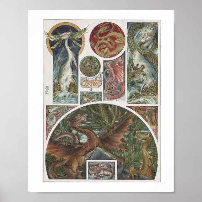 Dragons Illustration - By Anton Seder Poster (Front)