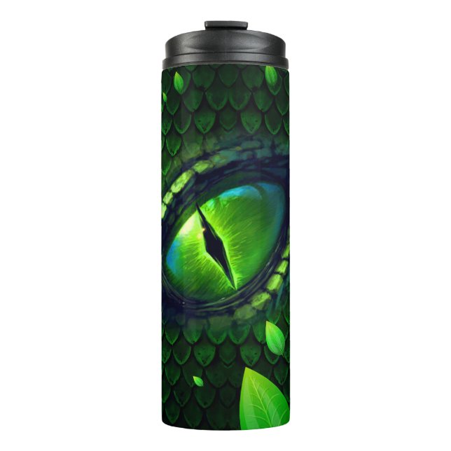 Dragon's Jungle Green Eye Thermal Tumbler (Front)