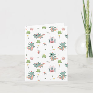 Dragons Knights Fairytale Mediaeval Castle Card