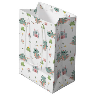 Dragons Knights Fairytale Mediaeval Castle Medium Gift Bag