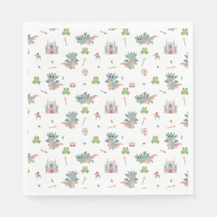 Dragons Knights Fairytale Mediaeval Castle Napkin