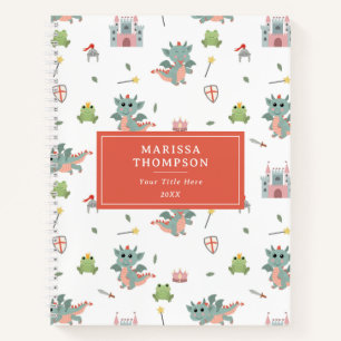 Dragons Knights Fairytale Mediaeval Castle Notebook