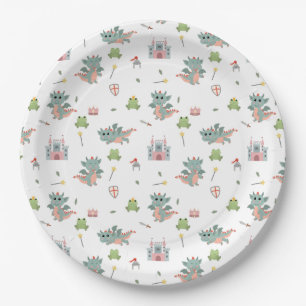 Dragons Knights Fairytale Mediaeval Castle Paper Plate