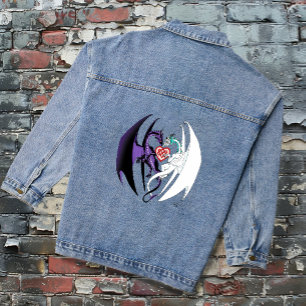 Dragons Love Heart Blue Denim Jacket