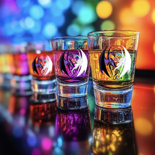 Dragons Love Heart Blue Shot Glass