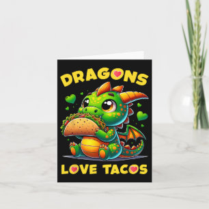 Dragons Love Tacos Cute Cinco De Mayo Mexican Food Card