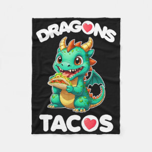 Dragons Love Tacos Cute Cinco De Mayo Mexican Food Fleece Blanket
