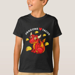 Dragons Love Tacos Cute Dragon Lover Mexican Birth T-Shirt