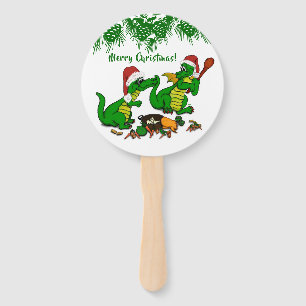 Dragons - Merry Christmas ! - today I will cook Hand Fan
