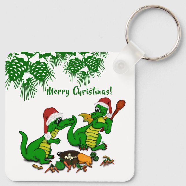 Dragons - Merry Christmas ! - today I will cook Key Ring (Back)