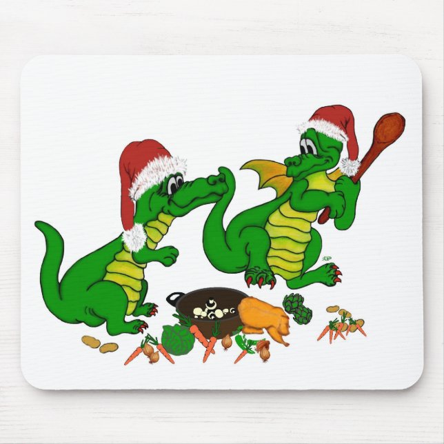 Dragons - Merry Christmas ! - today I will cook Mouse Pad (Front)