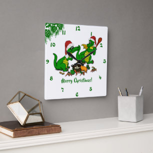 Dragons - Merry Christmas ! - today I will cook Square Wall Clock