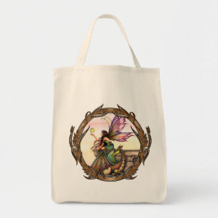 Dragon's Orbs Gothic Fairy and Dragon Tote Bag