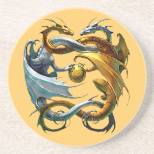 Dragons play ball. coaster