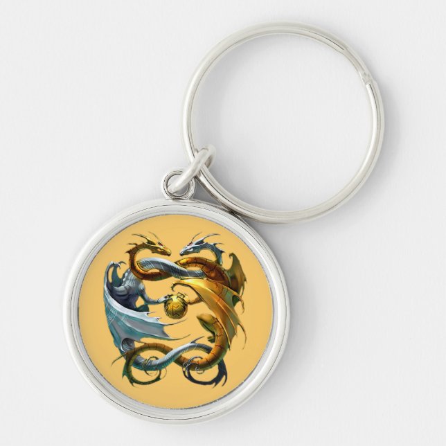 Dragons play ball. key ring (Front)