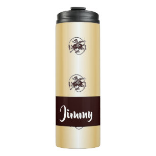 Dragons print on textured thermal tumbler