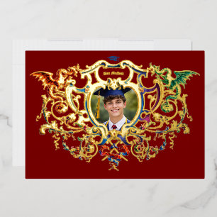 Dragons Rococo Cartouche Photo Template Foil