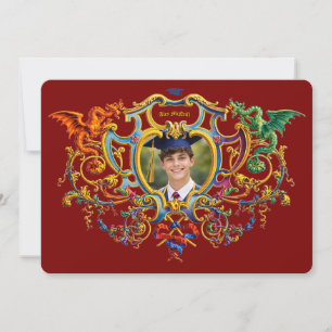 Dragons Rococo Cartouche Photo Template Graduation