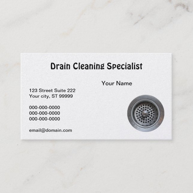 Drain Cleaner Business Card (Front)
