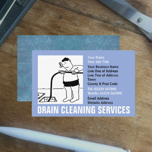 Drain Cleaning Services Cartoon Business Card