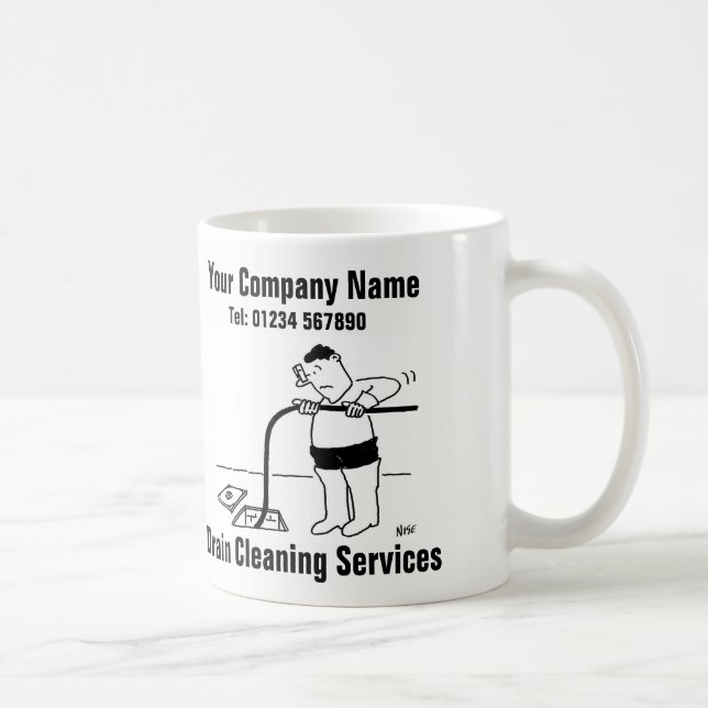 Drain Cleaning Services Cartoon Mug (Right)