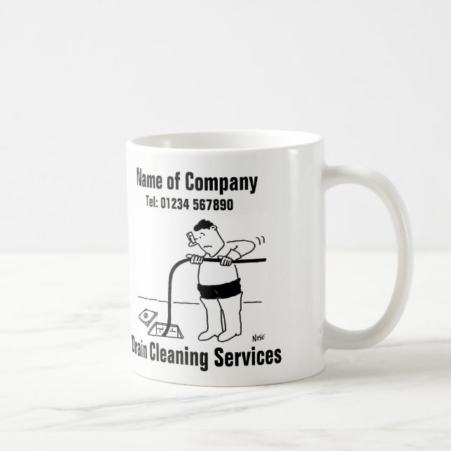 Drain Cleaning Services Cartoon Mug (Right)
