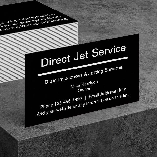 Drain Inspection And Jetting Service Business Card (Creator Uploaded)