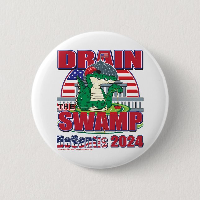Drain-The-Swamp-DeSantis-2024 6 Cm Round Badge (Front)