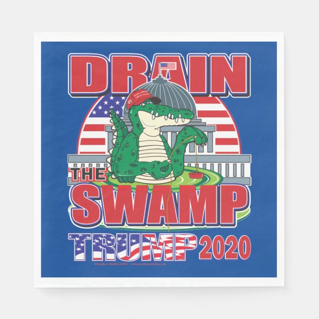 Drain The Swamp Trump 2020 Napkin (Front)