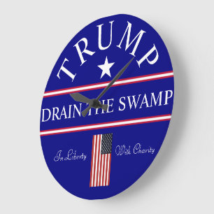 Drain the Swamp Trump collector  Large Clock