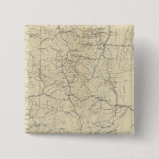 Drainage Map of Colorado 15 Cm Square Badge (Front)