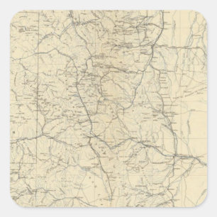 Drainage Map of Colorado Square Sticker