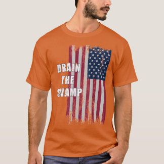 Drainhe Swamp President Donaldrump Distressed Flag T-Shirt