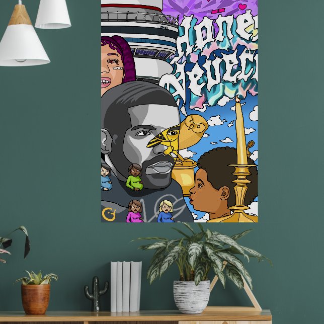 Drake Album Cover Mashup Poster Rap Hiphop Music (Living Room 1)