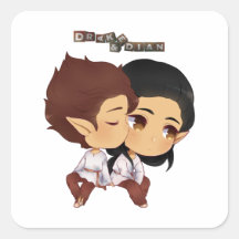 Drake and Dian Square Sticker