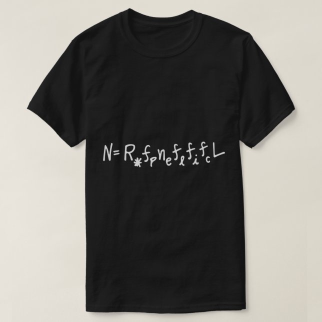 Drake Equation T-shirt - alien civilisations tee (Design Front)