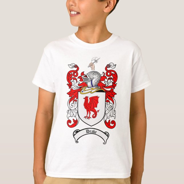 DRAKE FAMILY CREST -  DRAKE COAT OF ARMS T-Shirt (Front)