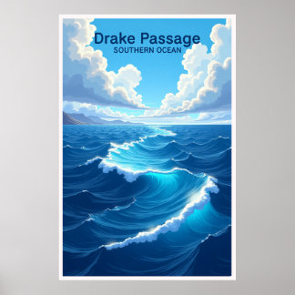 Drake Passage Southern Ocean Travel Poster