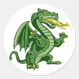 Draken Green Classic Round Sticker